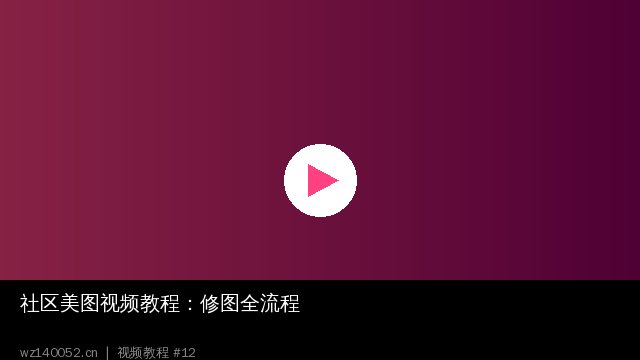 社区美图视频教程：修图全流程与风格塑造 - wz140052.cn